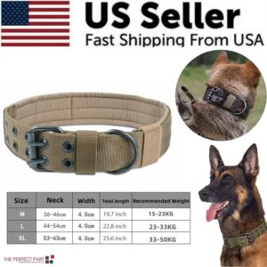 Tactical K9 Military Dog Collar - Heavy Duty Nylon with Metal Buckle